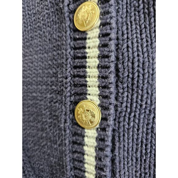 Vintage Eagle's Eye Varsity Cardigan Sweater Women's Size L Nautical Preppy - Picture 9 of 9